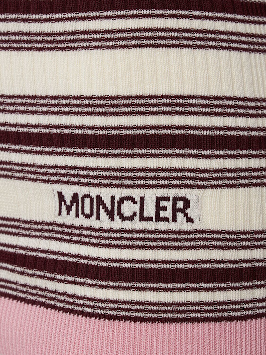 Moncler: Striped cotton long sleeve polo shirt