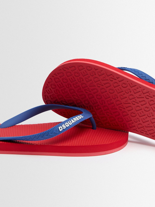 Dsquared2: Logo rubber flip flops