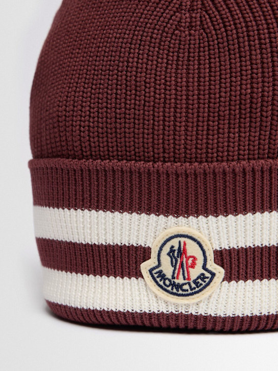 Moncler: Striped cotton blend beanie