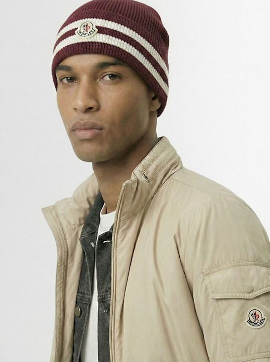 Moncler - Striped cotton blend beanie
