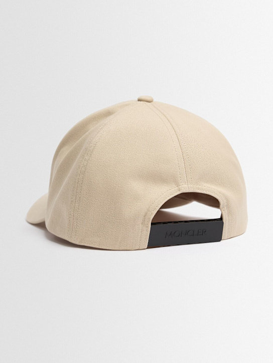 Moncler: Logo cotton gabardine baseball cap