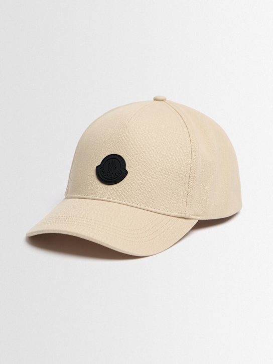 Moncler: Logo cotton gabardine baseball cap