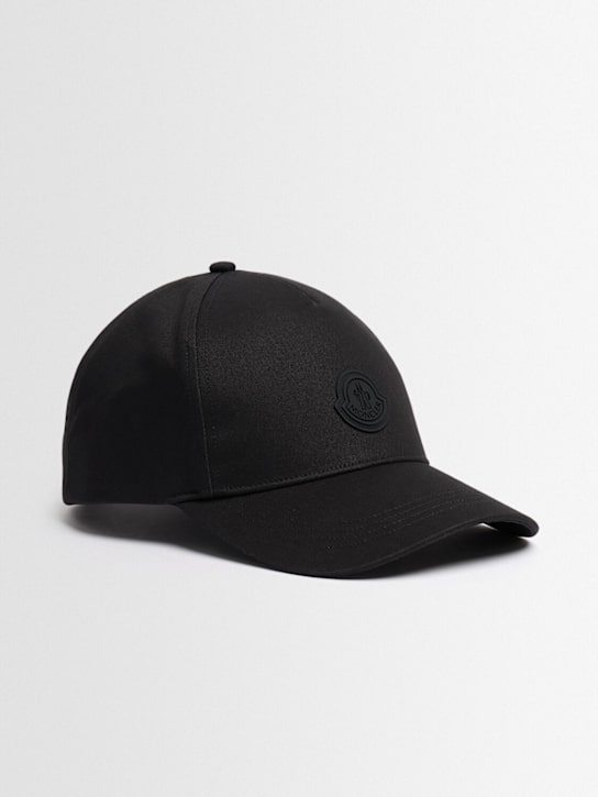 Moncler: Logo cotton gabardine baseball cap