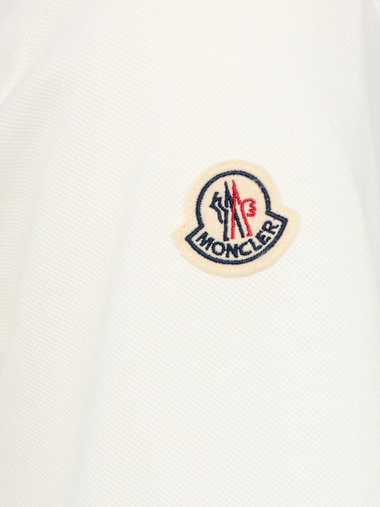 Moncler: Embroidered logo cotton polo shirt