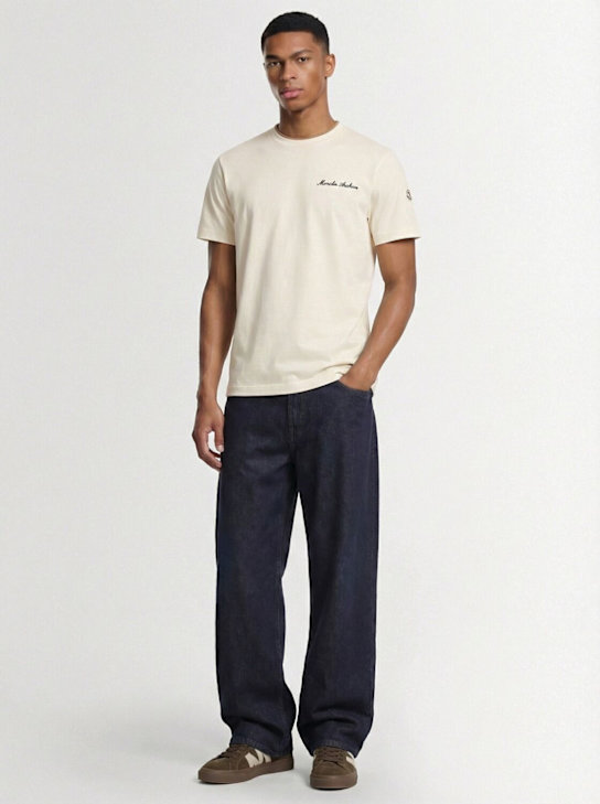 Moncler: Embroidered logo cotton t-shirt