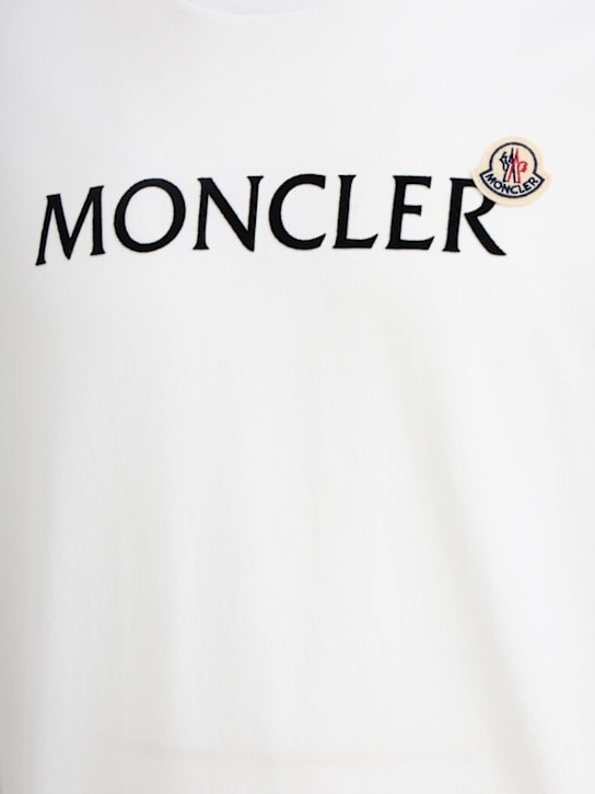 Moncler: Logo cotton l/s t-shirt