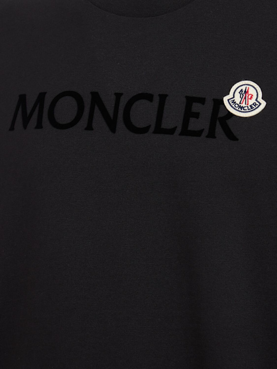 Moncler: Logo cotton l/s t-shirt