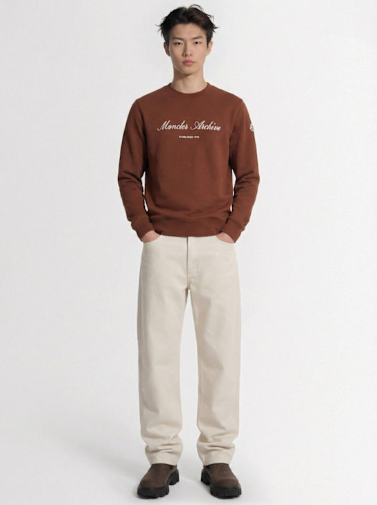Moncler: Logo cotton blend crewneck sweatshirt