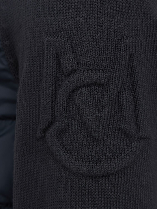 Moncler: Padded zip-up cotton blend down cardigan