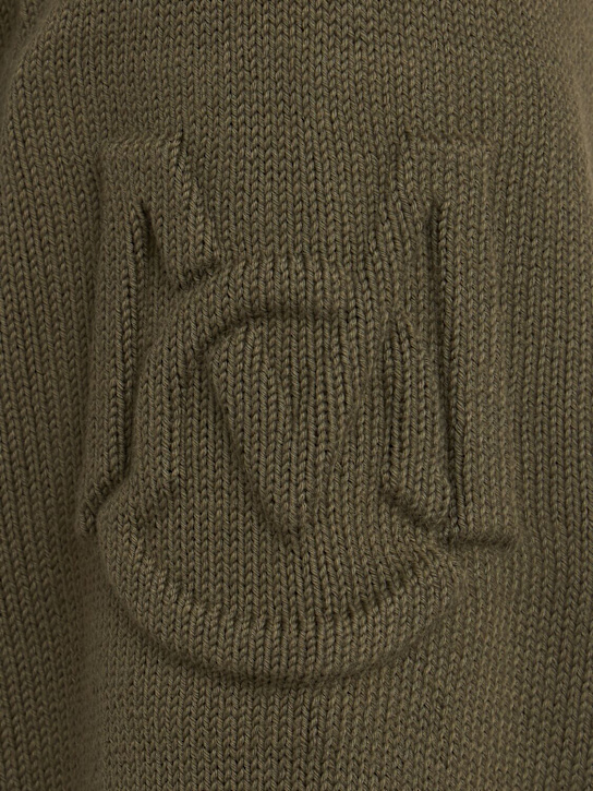 Moncler: Padded zip-up cotton blend down cardigan
