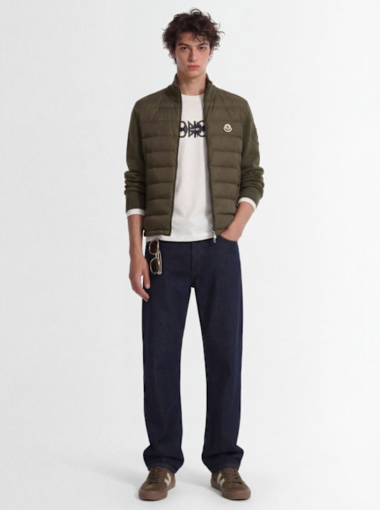 Moncler - Padded zip-up cotton blend down cardigan