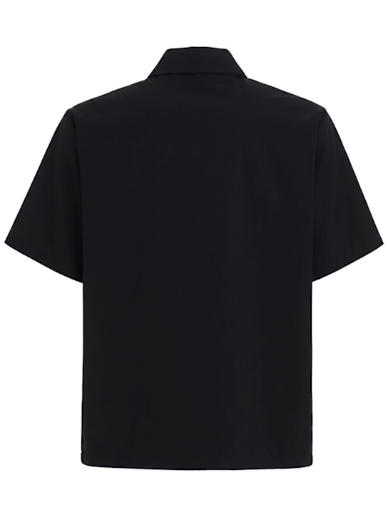 Moncler: Logo nylon s/s half-zip shirt