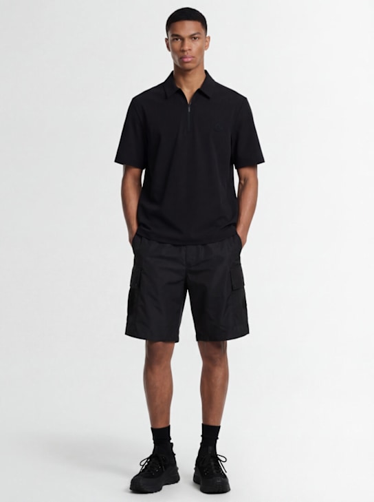 Moncler: Logo nylon s/s half-zip shirt
