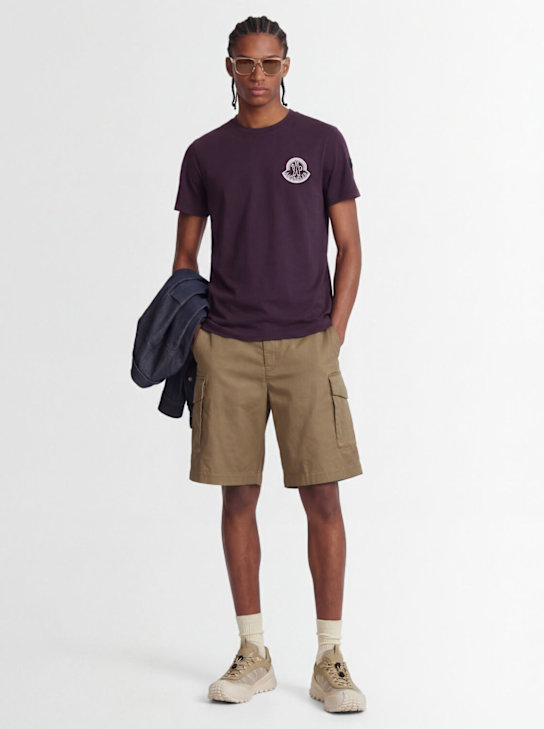 Moncler: Logo cotton jersey t-shirt