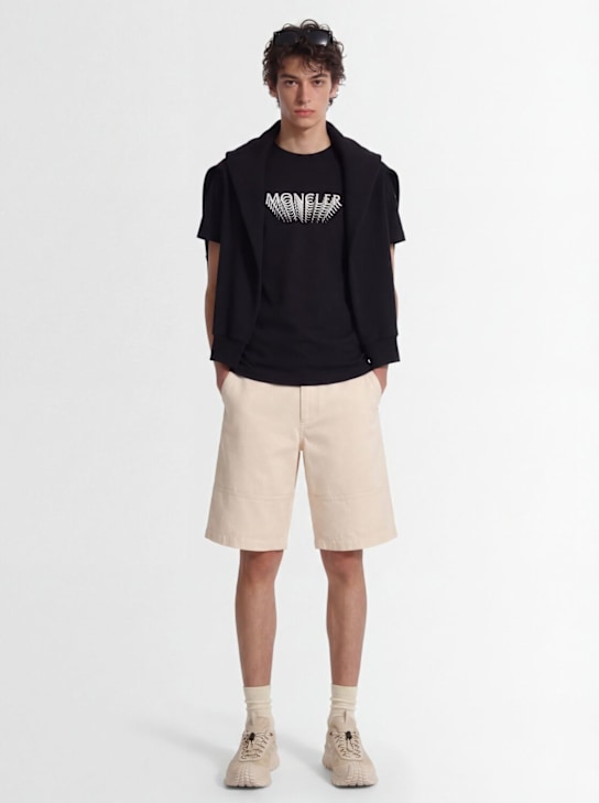 Moncler: Logo cotton jersey t-shirt