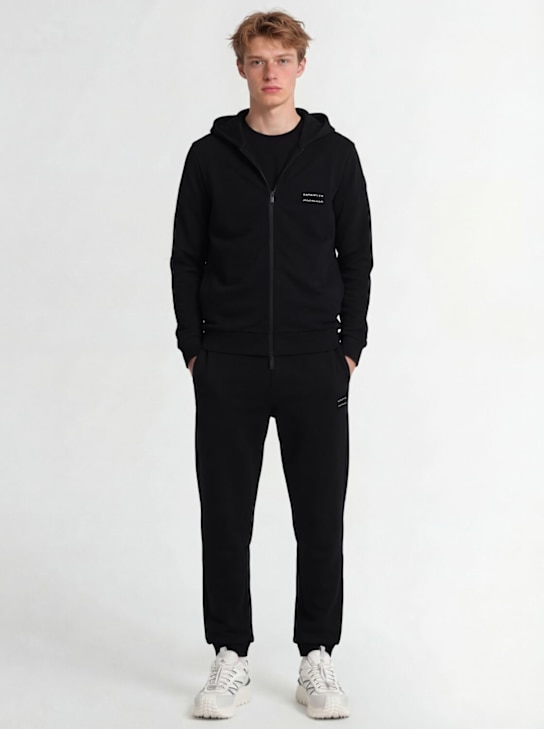 Moncler - Logo cotton fleece zip-up hoodie