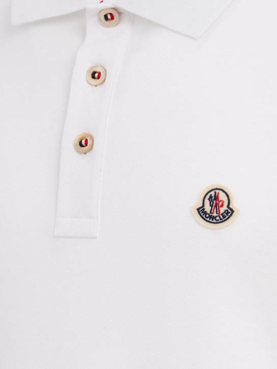 Moncler: Logo patch cotton polo shirt