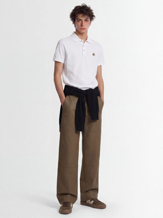 Moncler - Logo patch cotton polo shirt
