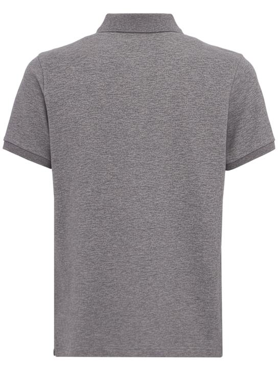 Moncler: Logo patch cotton polo shirt