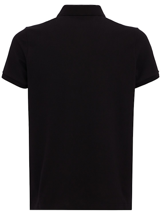Moncler: Logo patch cotton polo shirt