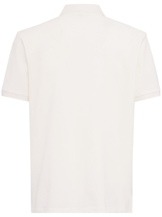 Moncler: Tricolor-Trimmed cotton polo shirt