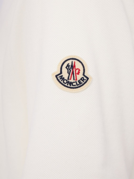 Moncler: Tricolor-Trimmed cotton polo shirt