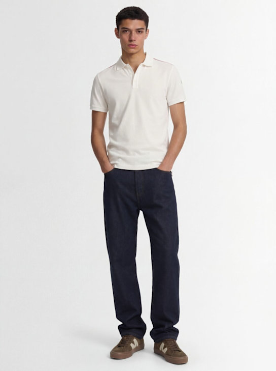 Moncler: Tricolor-Trimmed cotton polo shirt