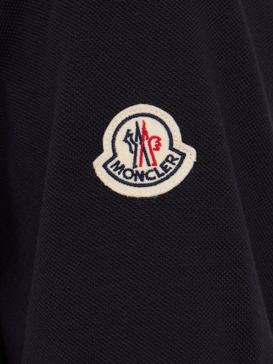 Moncler: Tricolor-Trimmed cotton polo shirt