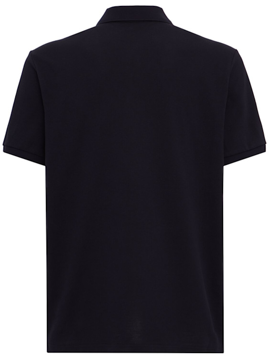 Moncler: Tricolor-Trimmed cotton polo shirt