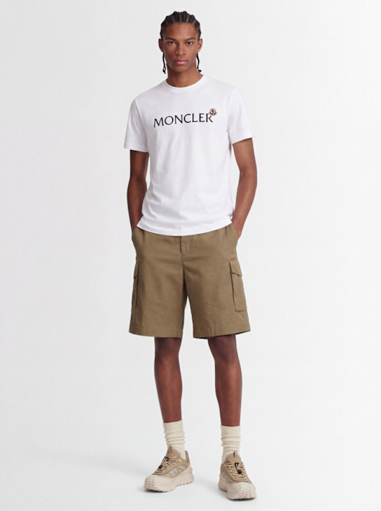 Moncler - Flocked logo cotton t-shirt