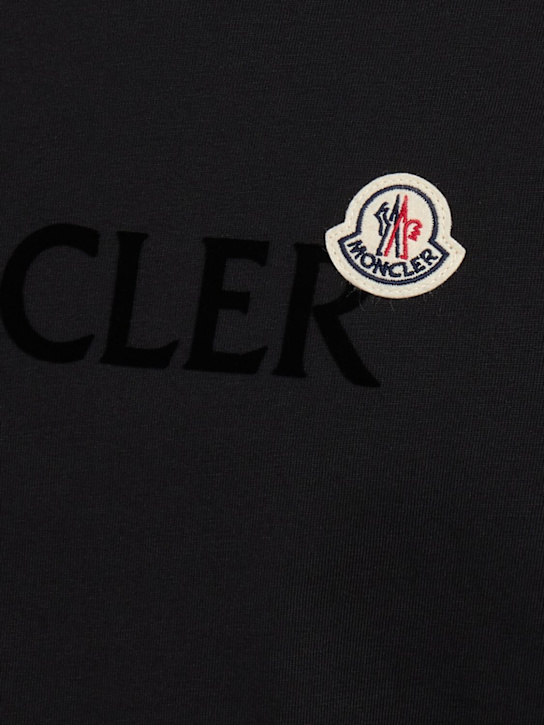 Moncler: Flocked logo cotton t-shirt