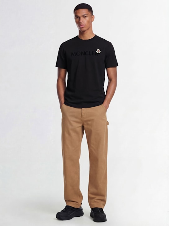 Moncler - Flocked logo cotton t-shirt
