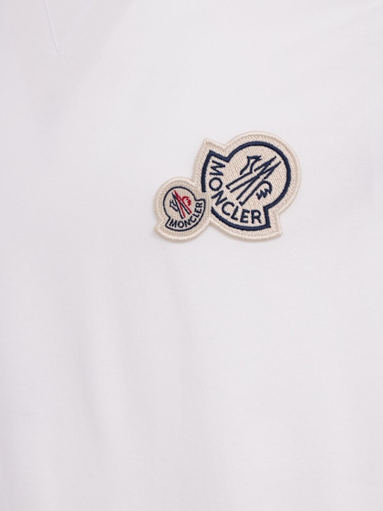 Moncler: Double logo patch cotton t-shirt