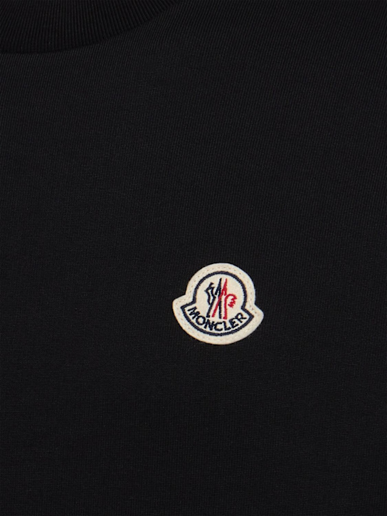 Moncler: Logo patch cotton crewneck sweatshirt