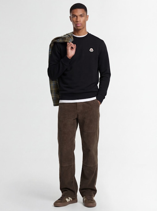Moncler - Logo patch cotton crewneck sweatshirt