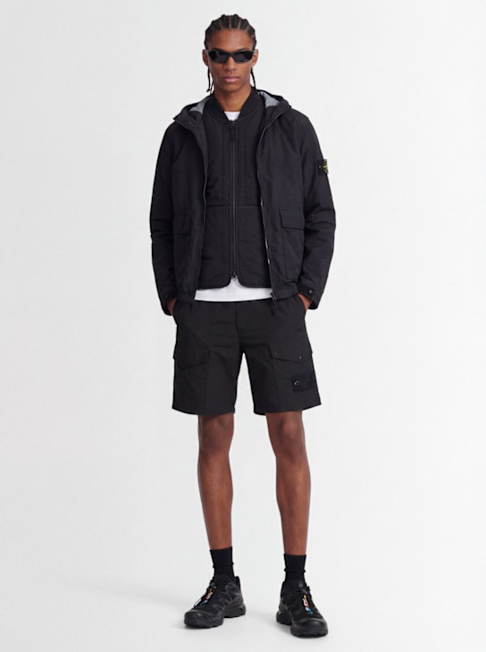 Stone Island - Logo patch nylon short parka