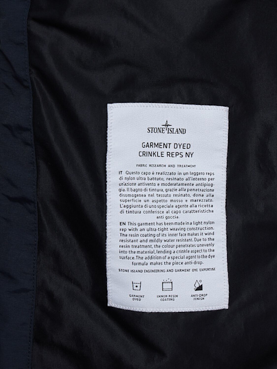 Stone Island: Logo patch nylon zip-up hooded jacket