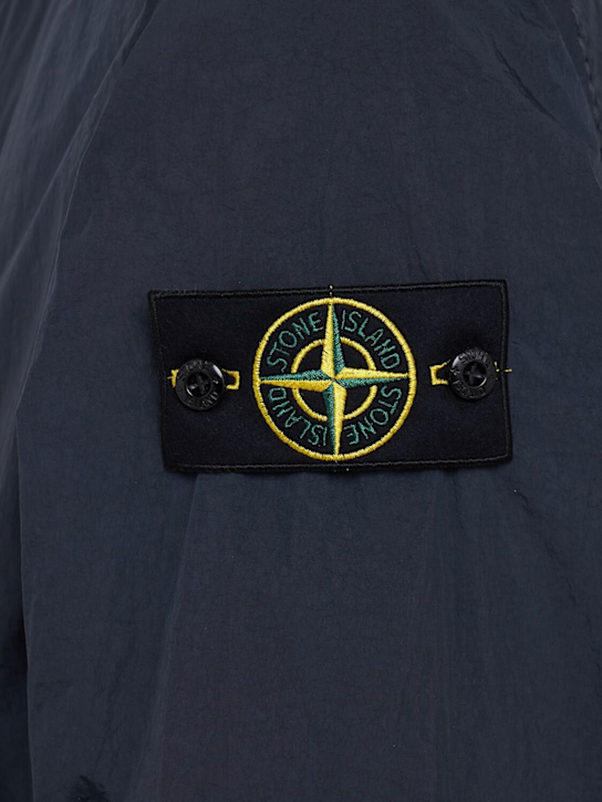 Stone Island: Logo patch nylon zip-up hooded jacket