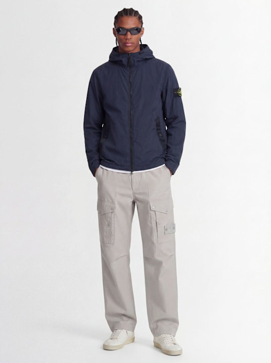 Stone Island - Logo patch nylon zip-up hooded jacket