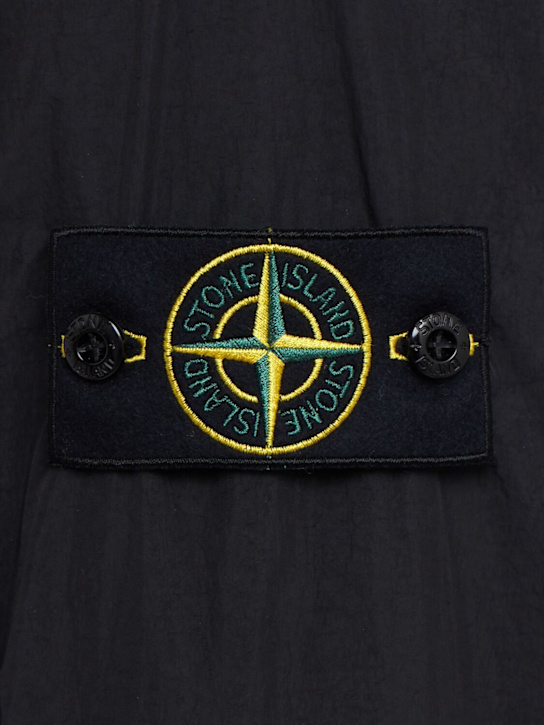 Stone Island: Logo patch nylon zip-up hooded jacket