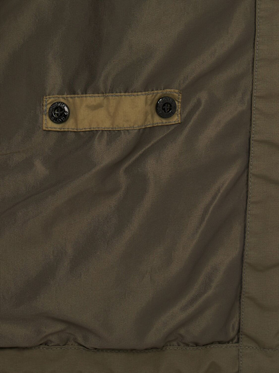 Stone Island: Logo patch nylon zip-up hooded jacket