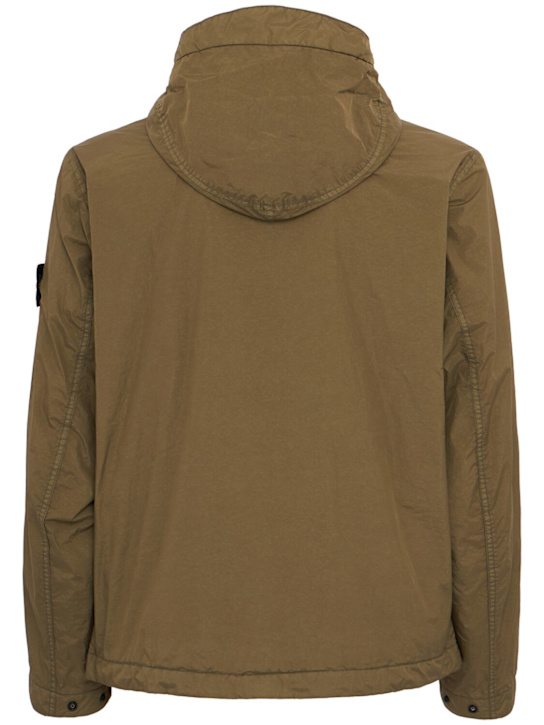 Stone Island: Logo patch nylon zip-up hooded jacket