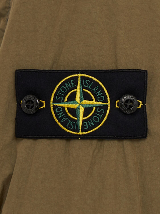 Stone Island: Logo patch nylon zip-up hooded jacket