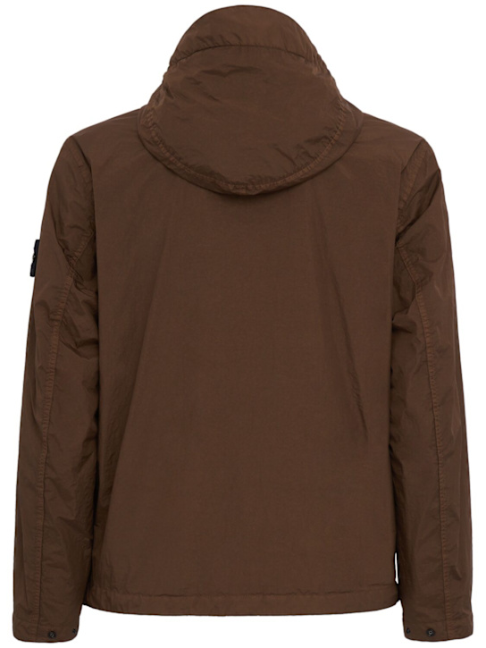 Stone Island: Logo patch nylon zip-up hooded jacket