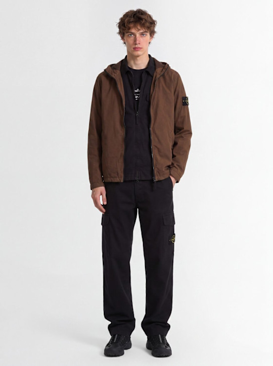 Stone Island: Logo patch nylon zip-up hooded jacket