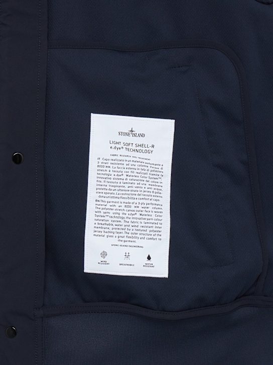 Stone Island: Logo tech blend hooded jacket