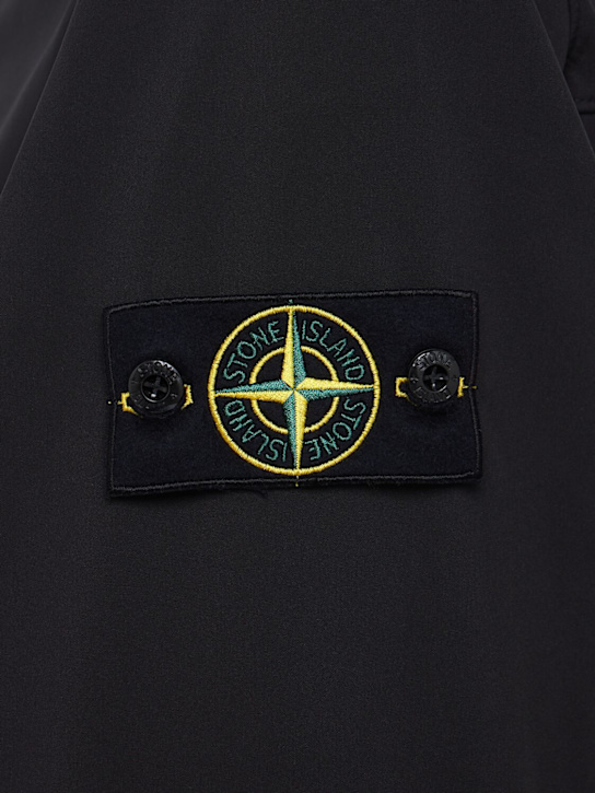Stone Island: Logo tech blend hooded jacket