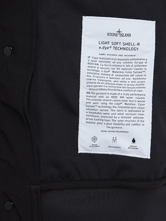 Stone Island: Logo tech blend hooded jacket