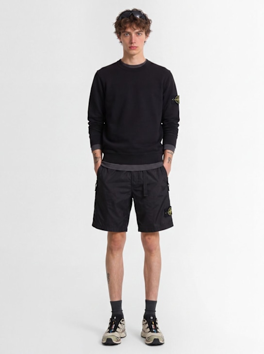 Stone Island: Logo nylon loose wide shorts