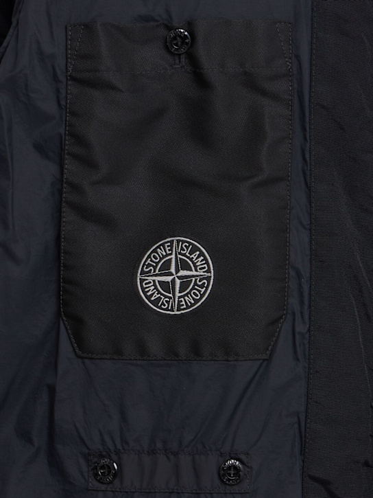 Stone Island: Logo nylon down jacket